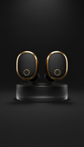 Gold-Trimmed Wireless Earbuds