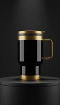 Obsidian and Gold Insulated Travel Mug