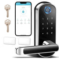 Smart Lock with Handle, Smart Electronic Lock with Handle, Digital Fingerprint Door Lock, Keypad Keyless Entry Door Lock, Door Knob, Door Lever, Alternatives to Deadbolts