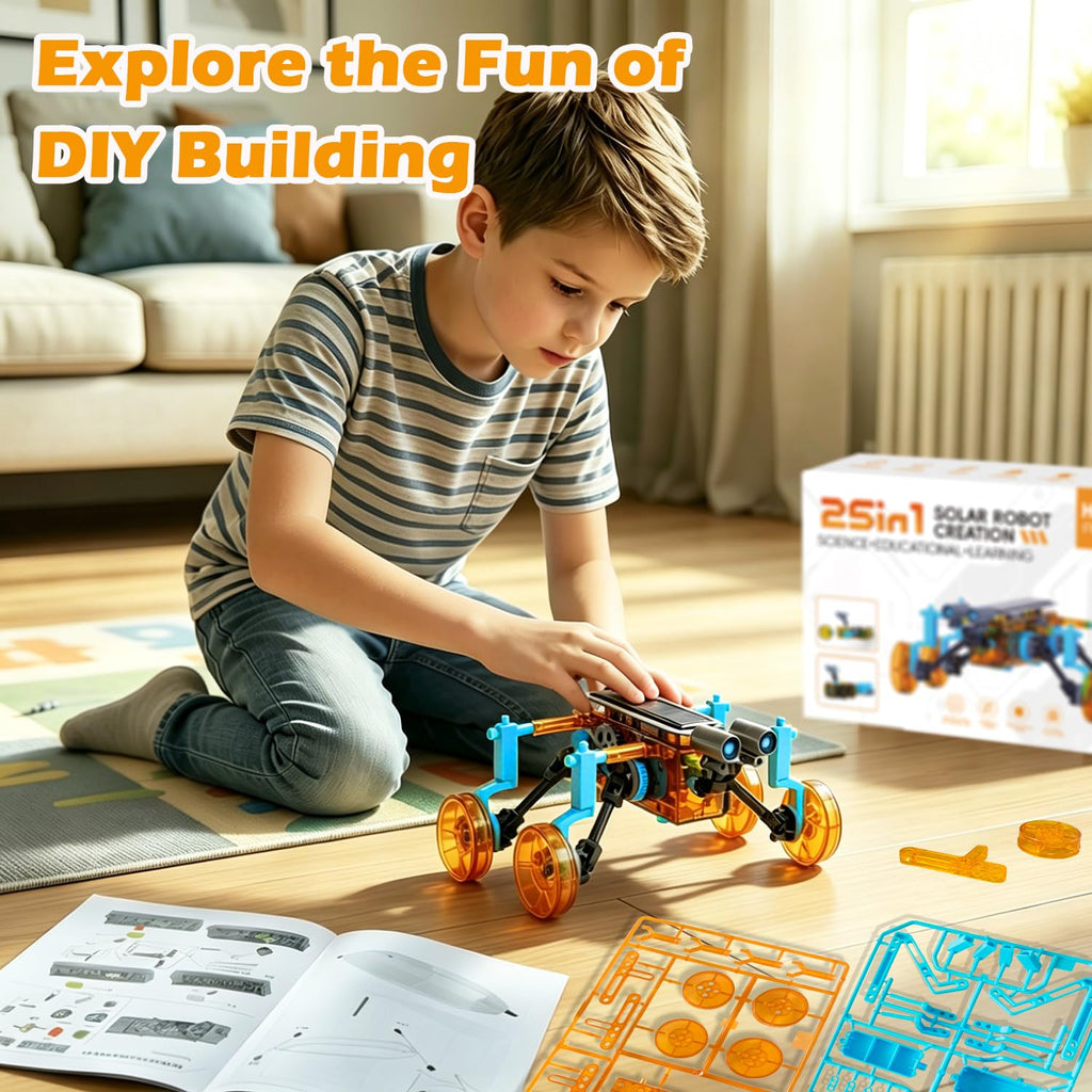 STEM 25-in-1 Education DIY Solar Power Robots Toys for Kids Age 8-16, Cool Ideal Gifts for Boys, Building Toys Science Kits Robotics Set STEM Project Gifts for 8 9 10 11 12+ Years Old Boy Girls Teens