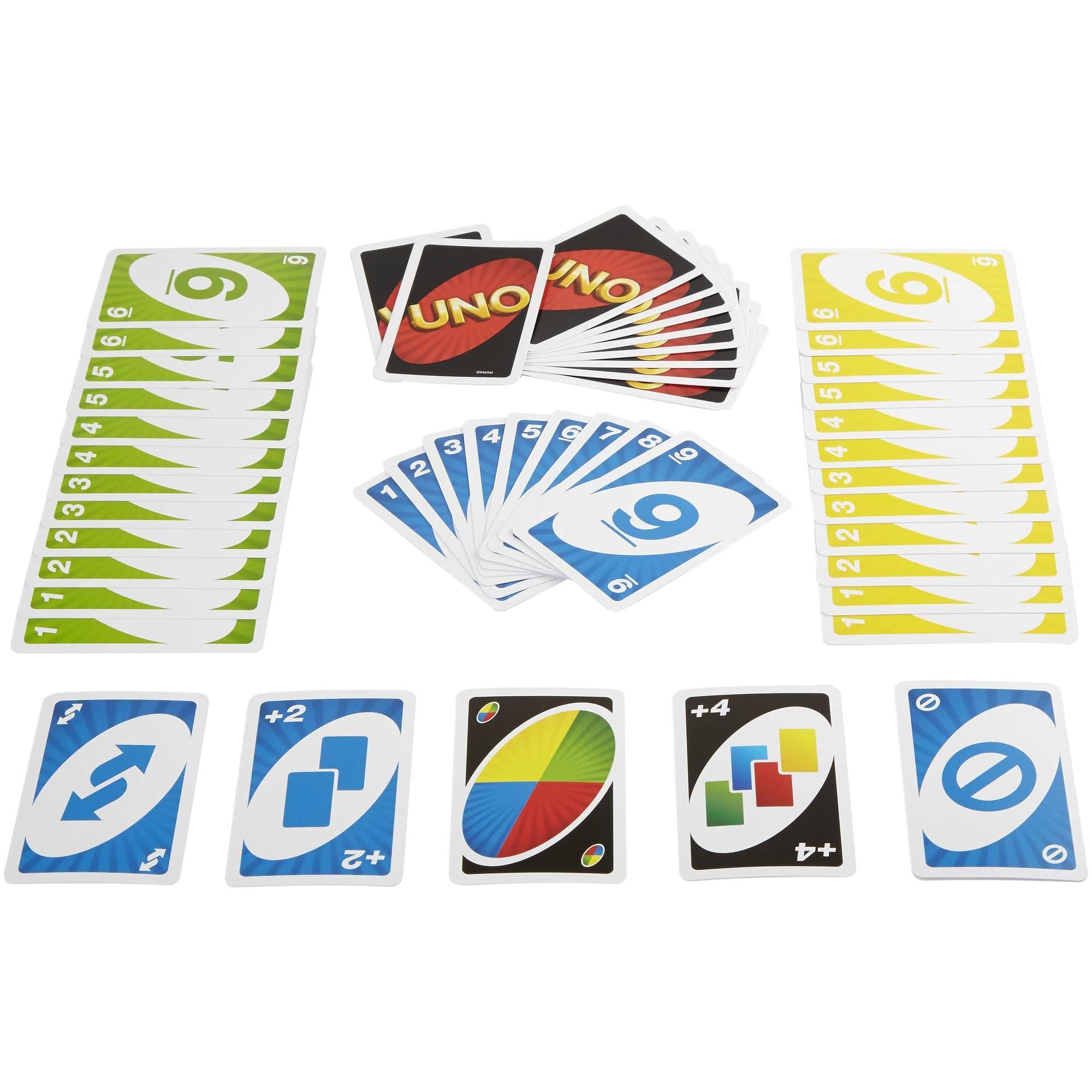 Mattel Games UNO Family Card Game, with 112 Cards, Travel-Friendly, Makes a Great Game for 7 Year Olds and Up