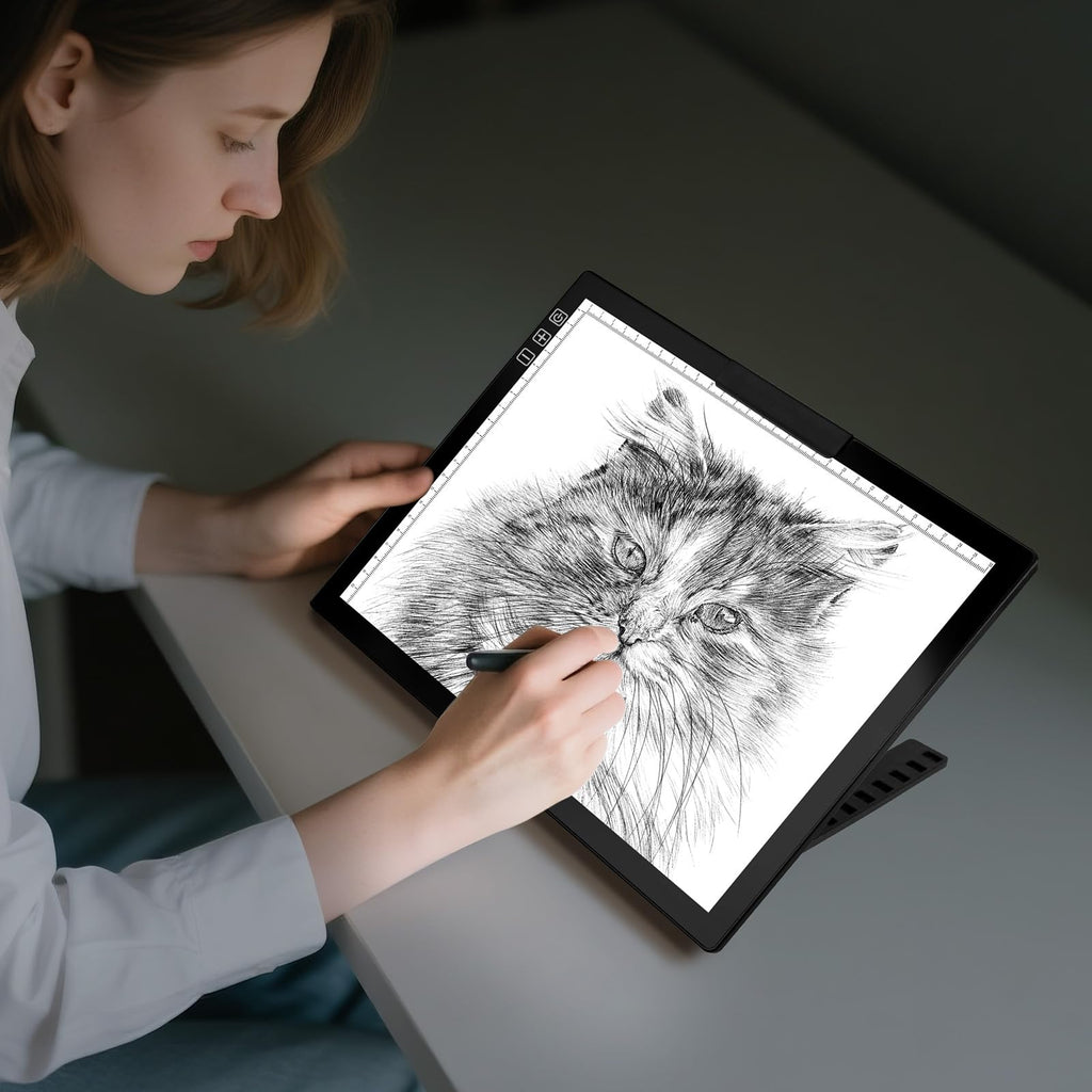 Bylitodt Cordless A4 Light Pad, Diamond Art Light Board, Lightbox for Tracing and Drawing with 6 Brightness, Tracing Pad for Weeding Vinyl, Sketching, Diamond Painting Accessories