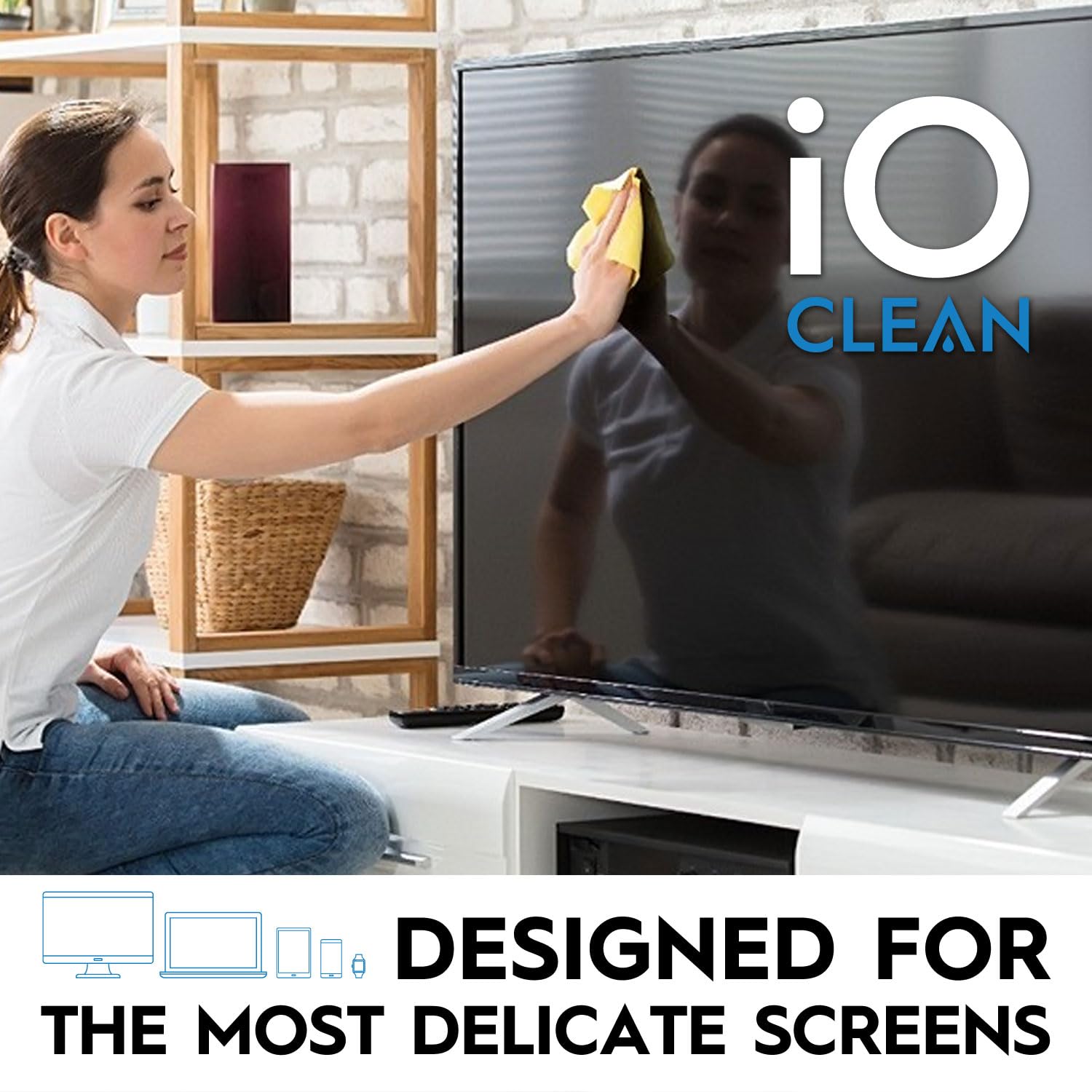 Screen Cleaner Spray (16oz) – Best Large Cleaning Kit for LCD LED OLED TV, Smartphone, iPad, Laptop, Touchscreen, Computer Monitor, Other Electronic Devices – Microfiber Cloth Wipes and 2 Nozzles