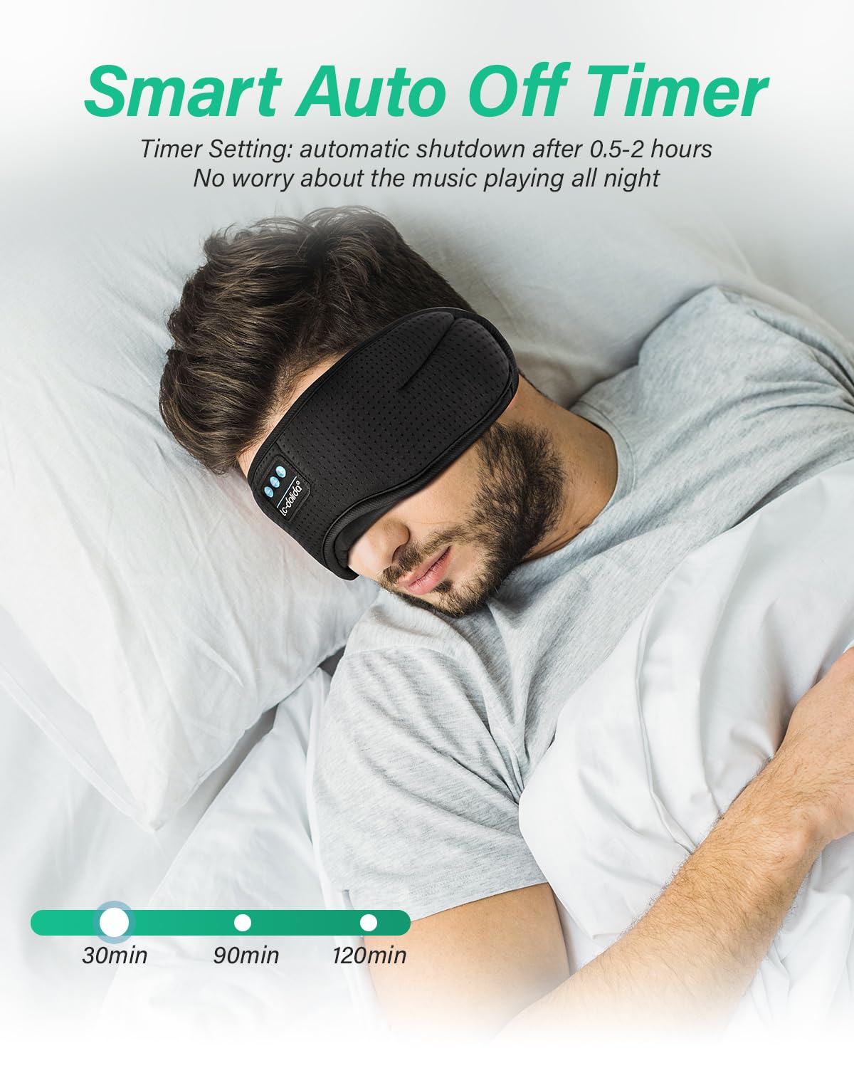 LC-dolida Sleep Headphones, White Noise Bluetooth Sleep Mask 3D Wireless Eye Mask Sleeping Headphones, Sleep Mask with Bluetooth Headphones for Side Sleepers Travel Yoga, Cool Gifts