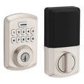 Weiser Powerbolt 3 Satin Nickel Keyless Entry Door Lock/Deadbolt Lock, 10-Button Keypad Door Lock with Auto Lock and 12-Month Battery Life, Electronic Door Locks for Front Door, Home Décor