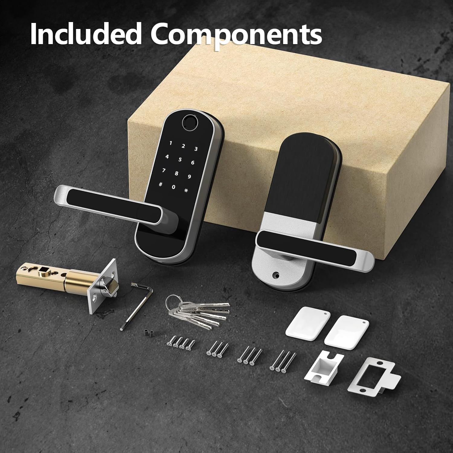 Smart Lock with Handle, Smart Electronic Lock with Handle, Digital Fingerprint Door Lock, Keypad Keyless Entry Door Lock, Door Knob, Door Lever, Alternatives to Deadbolts