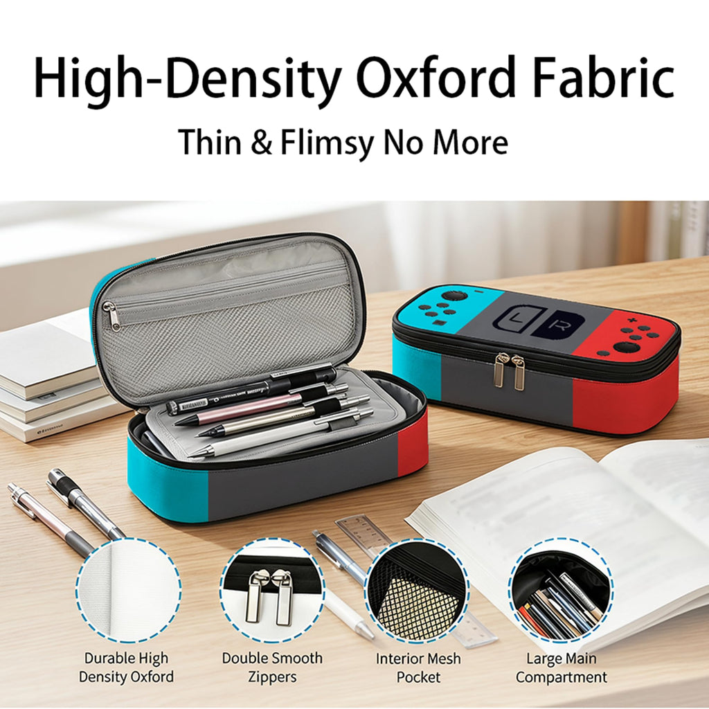 Video Game Pencil Case for Boys, Large Capacity Pencil Pouch with Zipper & Portable Handle, Stationery Pencils Box for Kids Teens Boys Girls School Supplies, Back to School Gifts for Game Lover