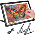 Bylitodt Cordless A4 Light Pad, Diamond Art Light Board, Lightbox for Tracing and Drawing with 6 Brightness, Tracing Pad for Weeding Vinyl, Sketching, Diamond Painting Accessories