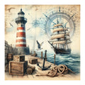 FHBUBPUP Lighthouse Ship Diamond Art Kits for Adults, Diamond Painting Kits for Beginners - DIY Full Drill Round Diamond Dot Gem Art, Craft Gift Home Wall Decoration 12×12Inch