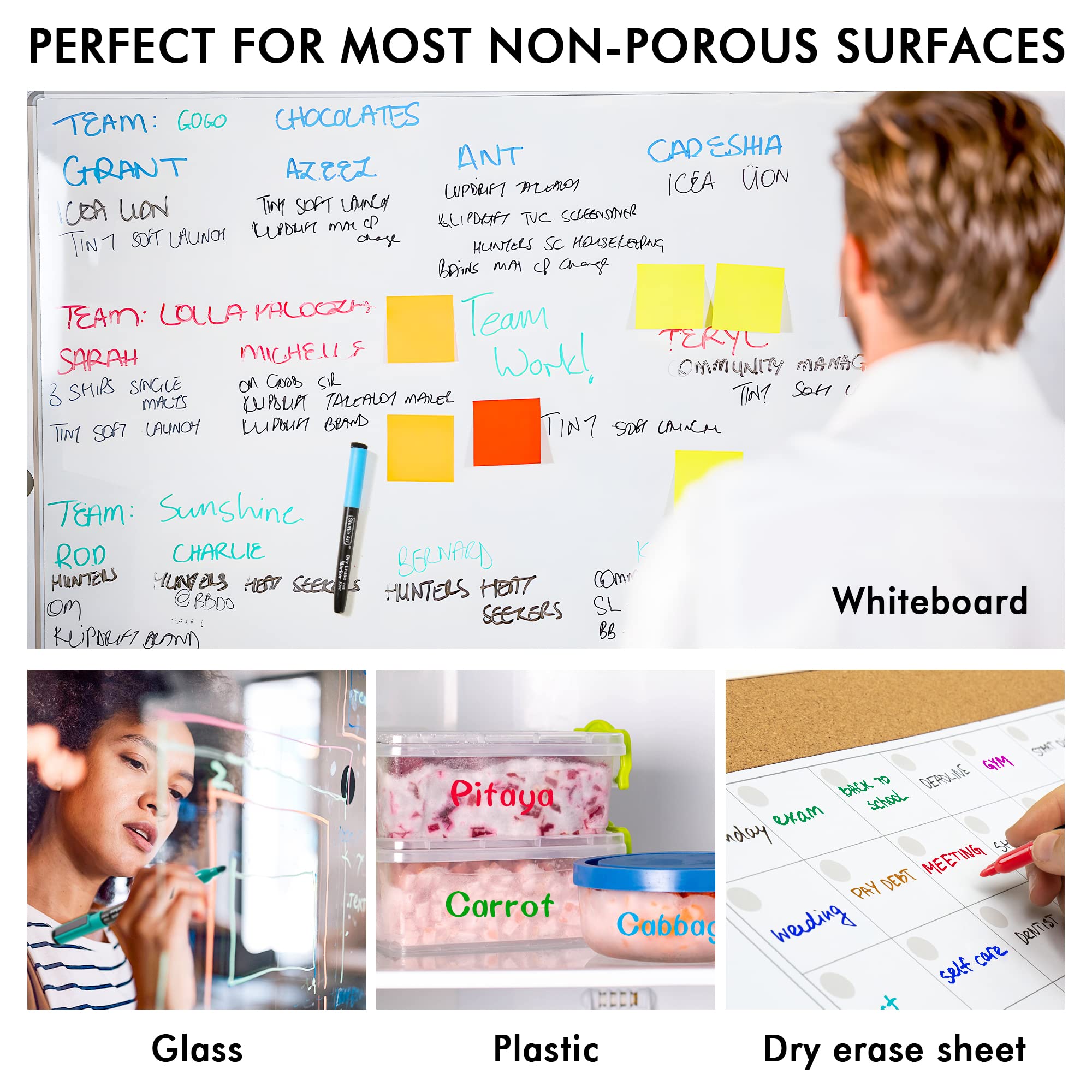 Shuttle Art Dry Erase Markers, 15 Colors Magnetic Whiteboard Markers, Fine Point, Perfect For Writing on Whiteboards, Dry-Erase Boards,Mirrors for School Office Home