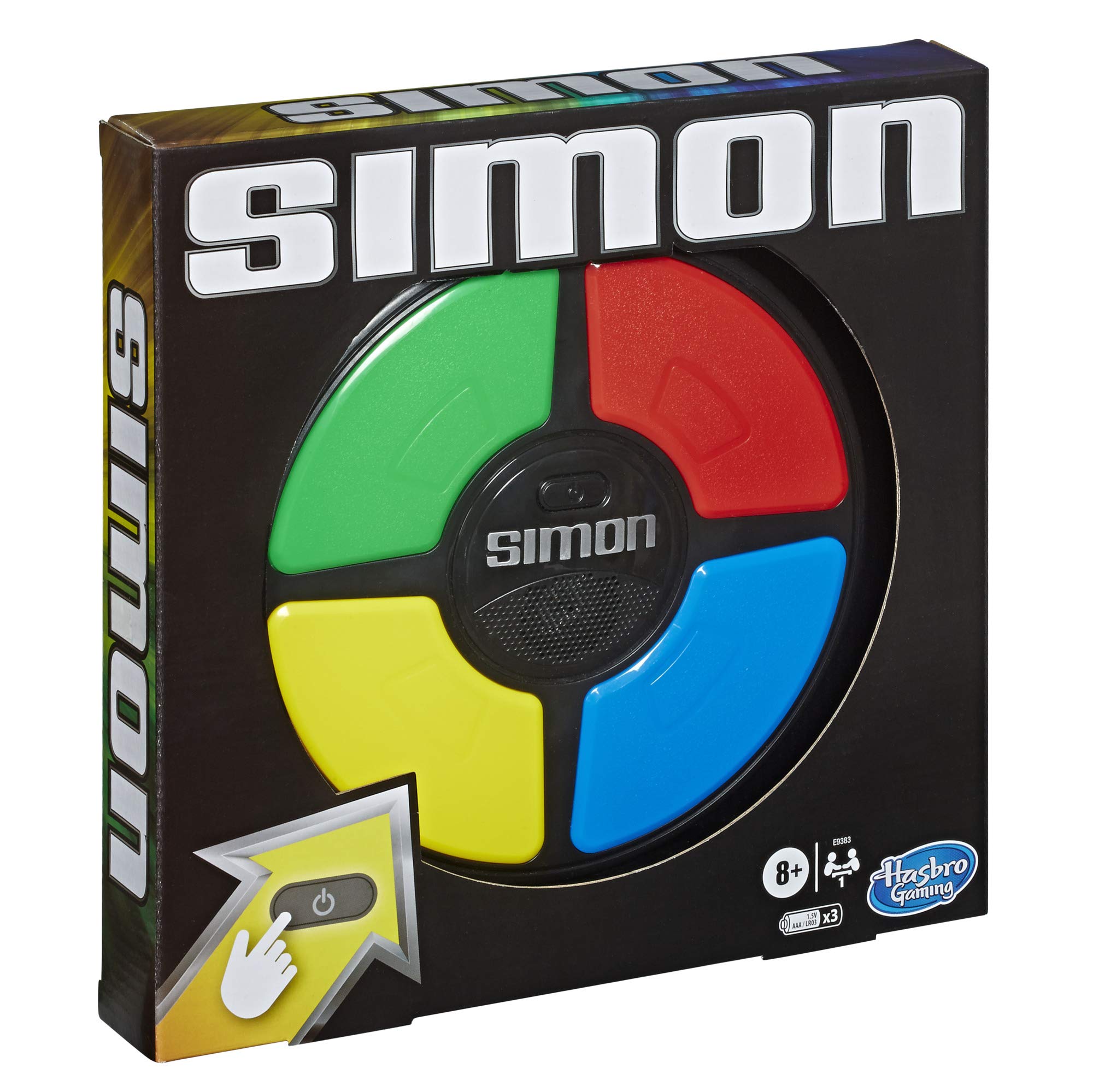 Hasbro Simon Game; Electronic Memory Game for Kids Ages 8 and Up; Handheld Game with Lights and Sounds; Classic Simon Gameplay (E93835L0)