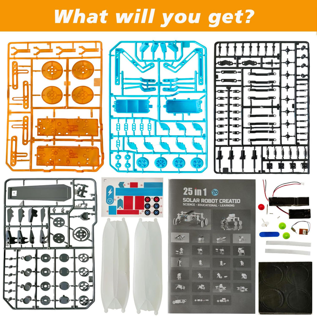 STEM 25-in-1 Education DIY Solar Power Robots Toys for Kids Age 8-16, Cool Ideal Gifts for Boys, Building Toys Science Kits Robotics Set STEM Project Gifts for 8 9 10 11 12+ Years Old Boy Girls Teens