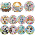 Muzagroo Art Cute Animals Diamond Painting Coasters Kits with Holder Diamond Art Coaster for Beginners Diamond Paintings Kits for Adults Stress-reducing Handicrafts 8 PCS (Animals)