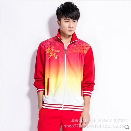 Chinese Dream Sportswear Suit Men's and Women's Spring and Autumn Jiamusi Aerobics Square Dance Games Hiking Team Team Suit