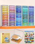 Redtwo 60 PCS Diamond Painting Storage Containers Trays with Two Layers, 3-in-1 Painting Trays with Lids, Diamond Art Accessories, Art Drills Storage & Line-Up