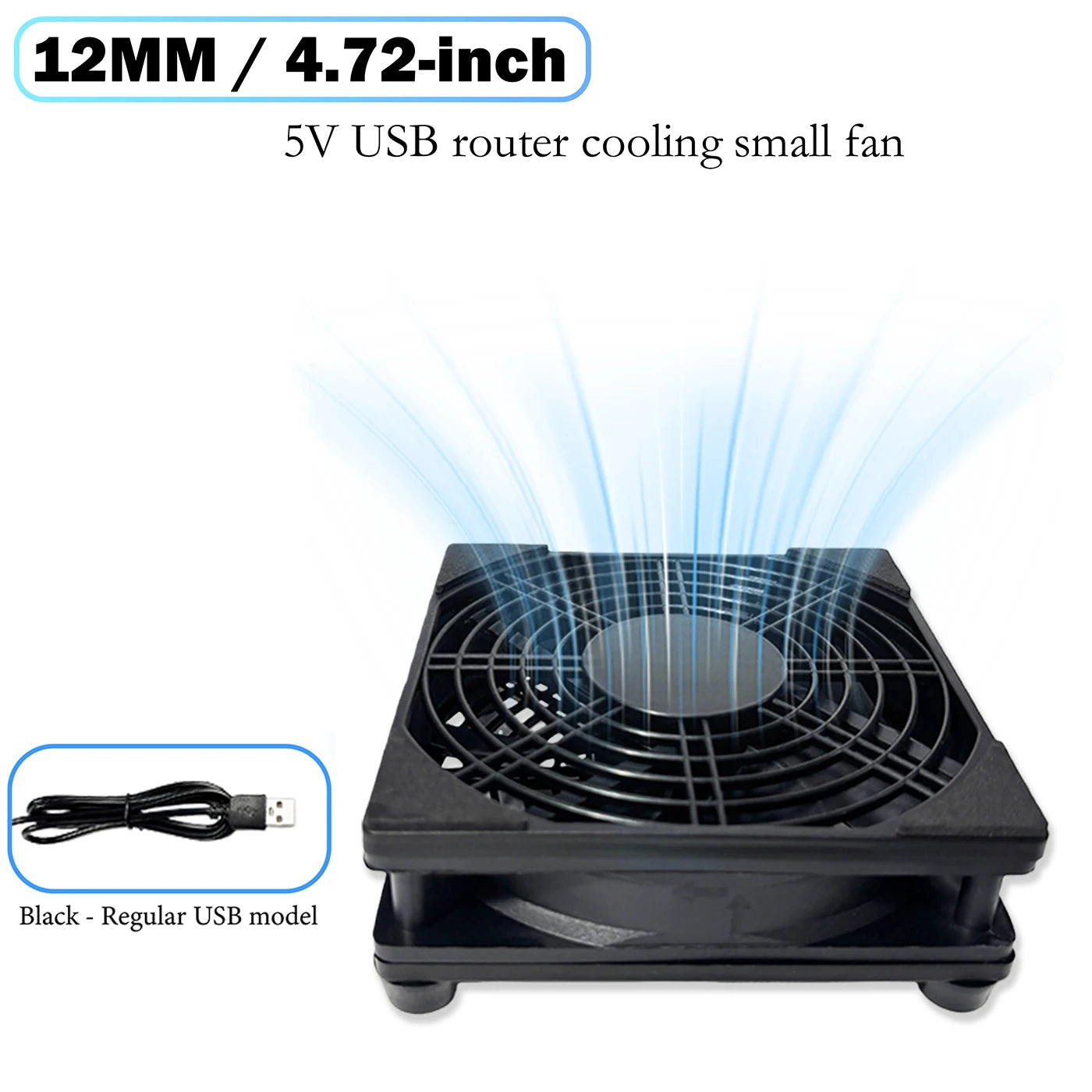 120mm 4.72-inch 5V USB Router Cooling Fan, Mini Quiet Cooler for Electronics Devices