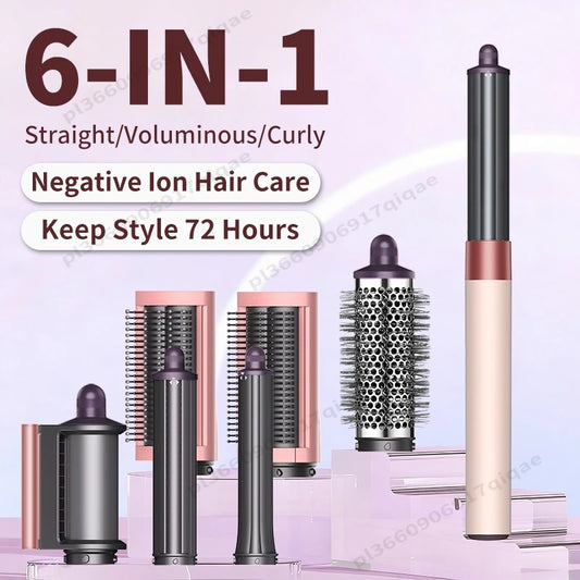 6-in-1 High-Speed Hair Styler & Dryer Brush – 110,000 RPM Negative Ionic Blow Dryer