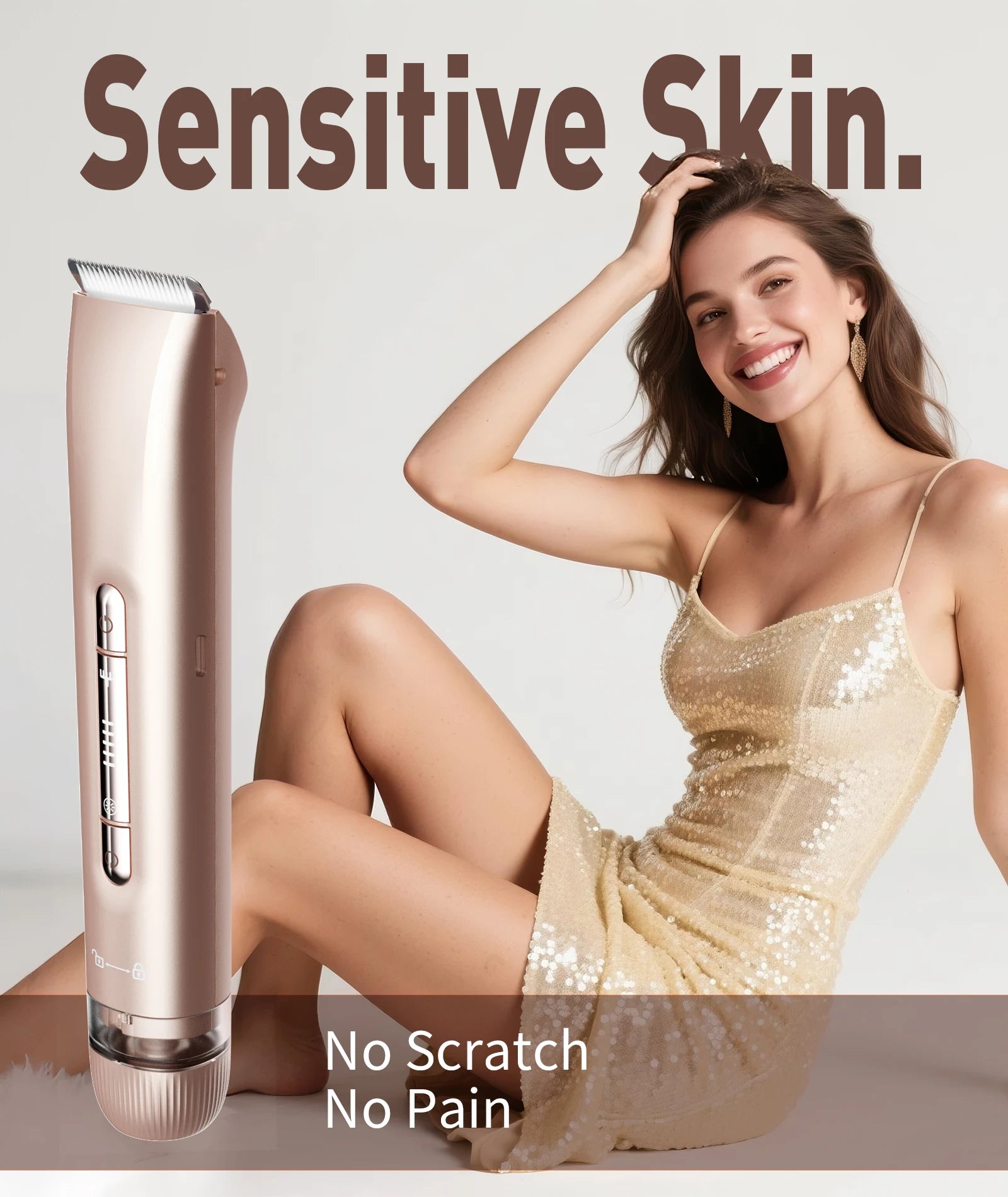 2-in-1 Bikini Trimmer for Women – Dual Head Electric Razor, IPX7 Waterproof, Wet & Dry