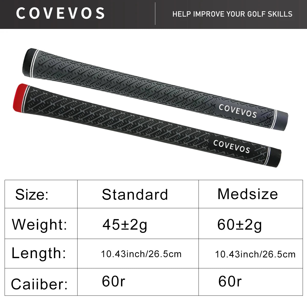 Golf Grip - Textured Surface Design, Non-Slip and Wear-Resistant, Suitable for All-Weather Use, Unisex