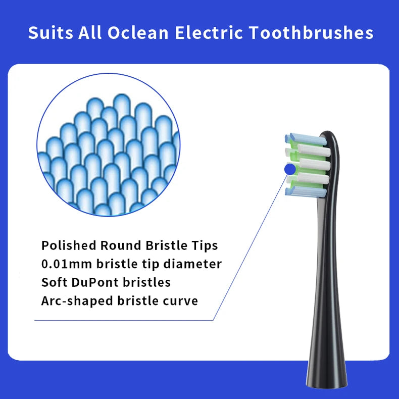 Oclean Electric Toothbrush Replacement Brush Heads – Soft Bristles for X, X Pro & Z1