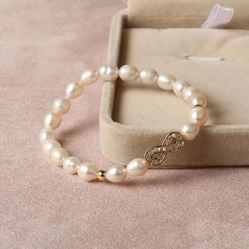 Natural Freshwater Pearl Hamsa Hand Turkish Blue Evil Eye Bracelets Bangle With Cubic Zirconium For Women Charms Jewelry Making