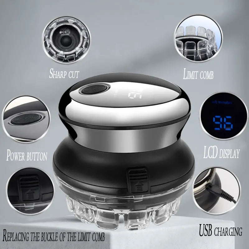 Kemei 887 UFO Rotary Hair Trimmer – Self-Haircut Kit, Washable & Rechargeable for Men