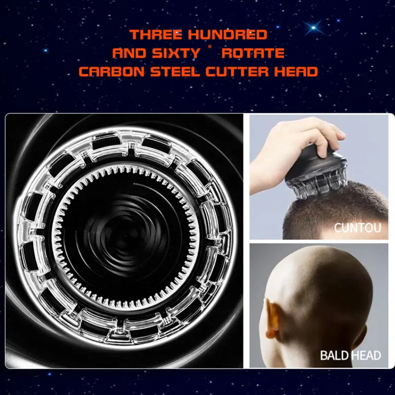 Kemei 887 UFO Rotary Hair Trimmer – Self-Haircut Kit, Washable & Rechargeable for Men