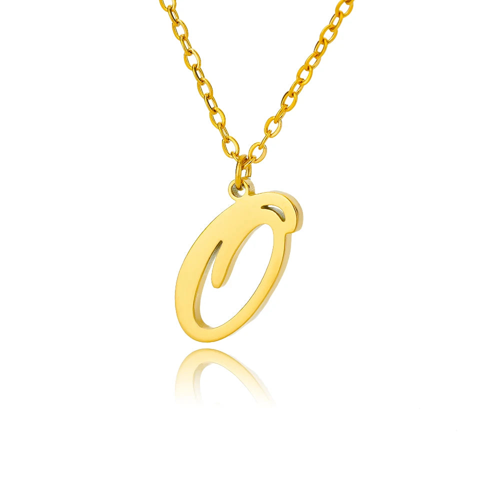 Dainty Initial Letter Necklaces For Women Gold Color Minimalist  Stainless Steel Initial Necklace Femme Wedding Jewelry Gift