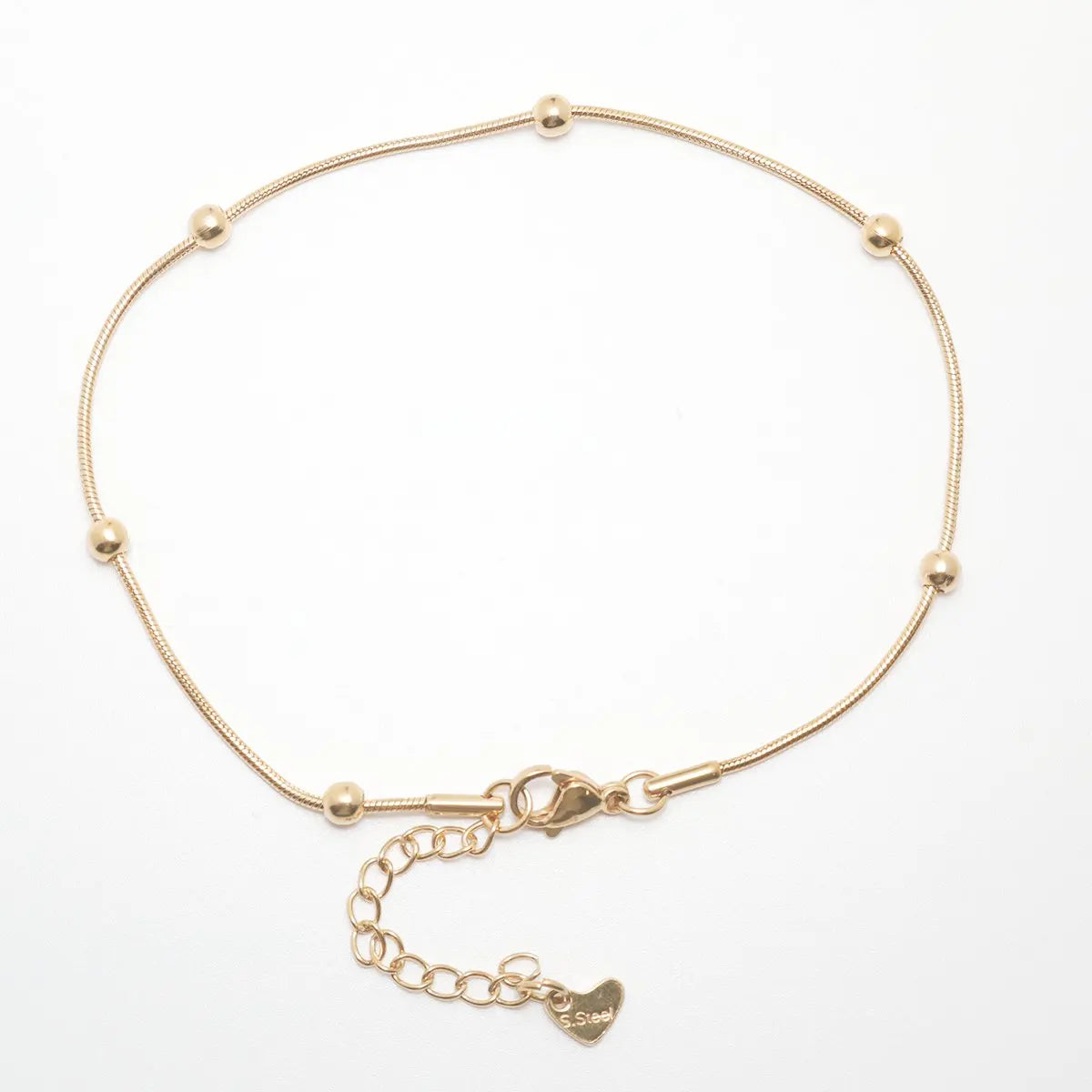 New Trendy Stainless Steel Anklet Gold Color Round Link Chains On Foot Barefoot Sandals Anklet Bracelet Women Summer Jewelry,1PC