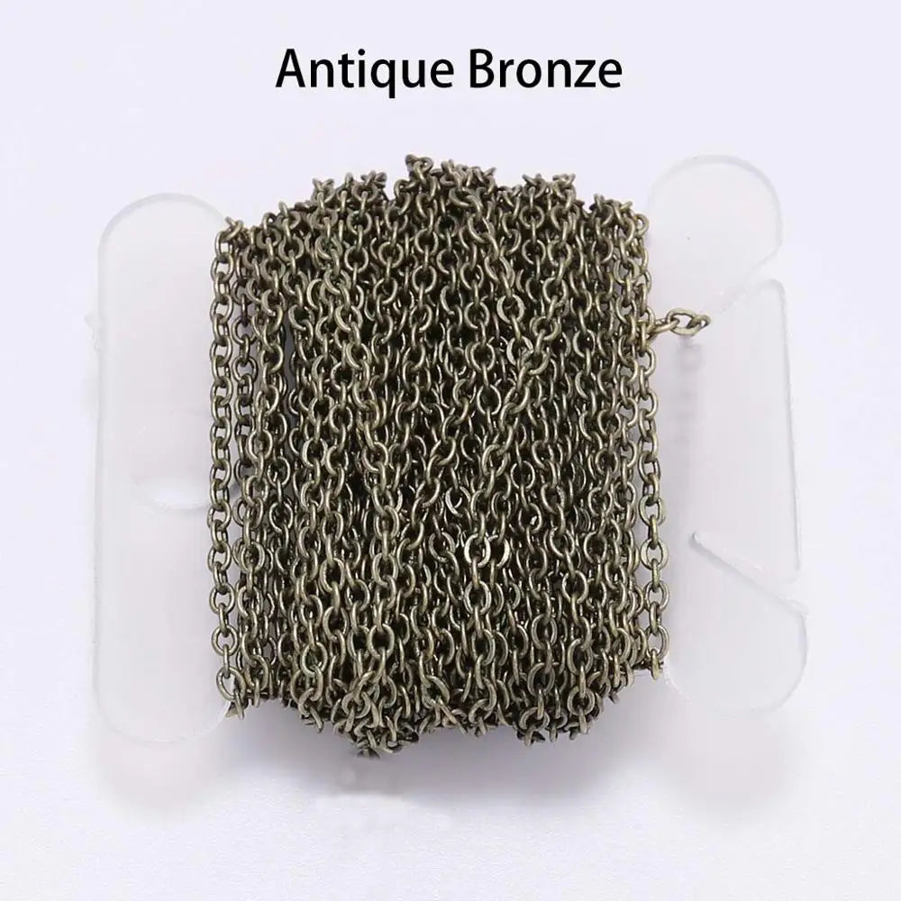 5m/Lot Gold/Bronze Color Plated Oval Link Necklace Chain for DIY Jewelry Making Findings Necklace Chains Materials Handmade
