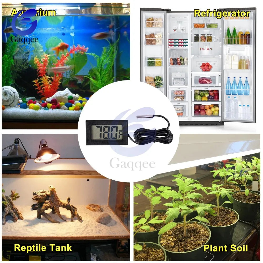 TPM-10 LED Digital Thermometer With Wire 2M Probe Temperature Sensor Instrument Detector Tester, Temperature Gauge