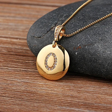 Nidin Top Quality Women Girls Initial Letter Necklace 26 A-Z Charm Neck Pendants Copper CZ Jewelry Personal Gifts Wholesale