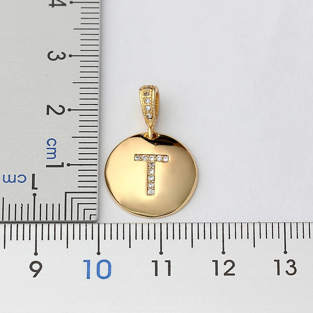 Nidin Top Quality Women Girls Initial Letter Necklace 26 A-Z Charm Neck Pendants Copper CZ Jewelry Personal Gifts Wholesale