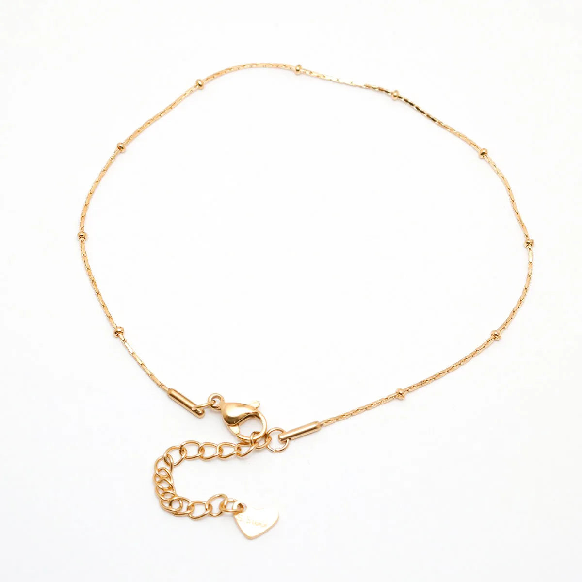 New Trendy Stainless Steel Anklet Gold Color Round Link Chains On Foot Barefoot Sandals Anklet Bracelet Women Summer Jewelry,1PC