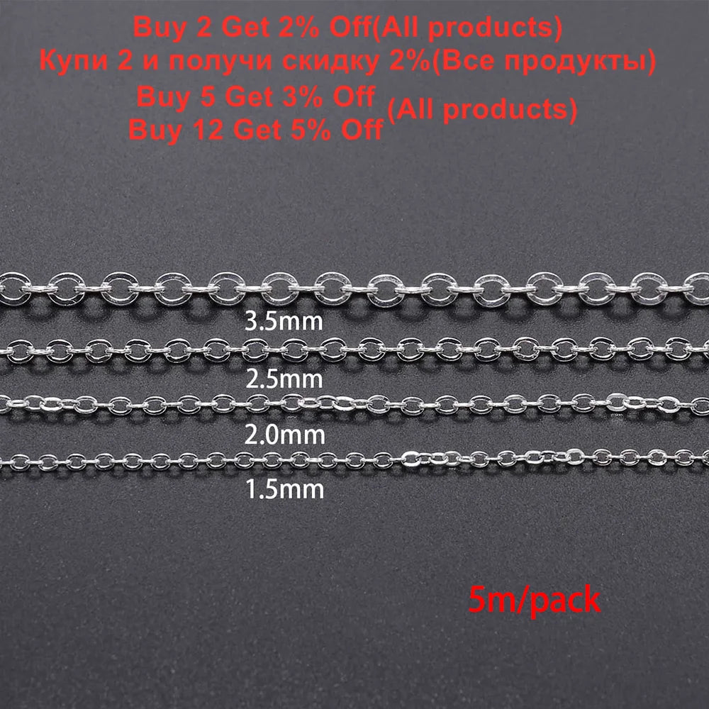 5m/Lot Gold/Bronze Color Plated Oval Link Necklace Chain for DIY Jewelry Making Findings Necklace Chains Materials Handmade