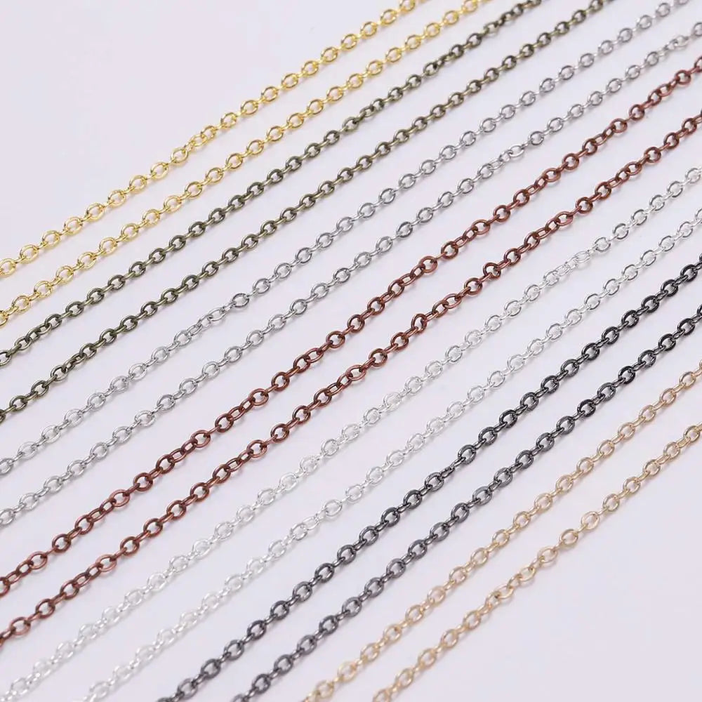 5m/Lot Gold/Bronze Color Plated Oval Link Necklace Chain for DIY Jewelry Making Findings Necklace Chains Materials Handmade