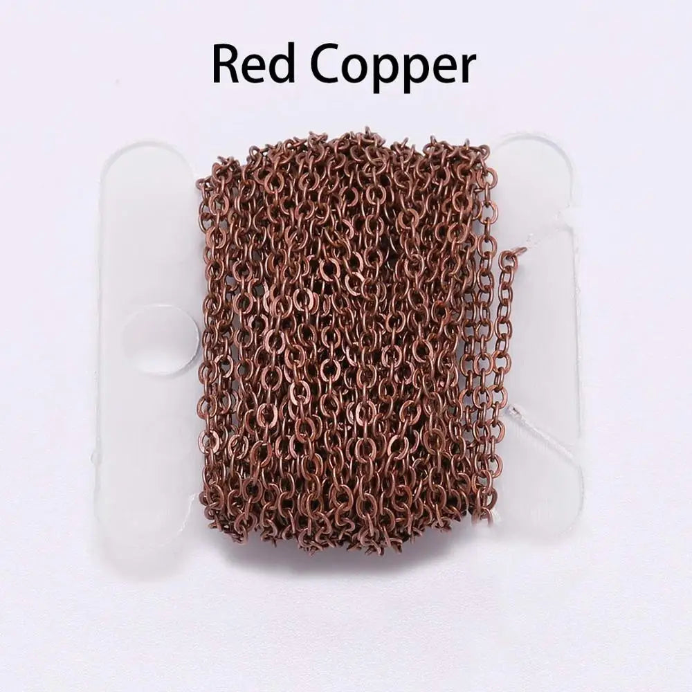5m/Lot Gold/Bronze Color Plated Oval Link Necklace Chain for DIY Jewelry Making Findings Necklace Chains Materials Handmade