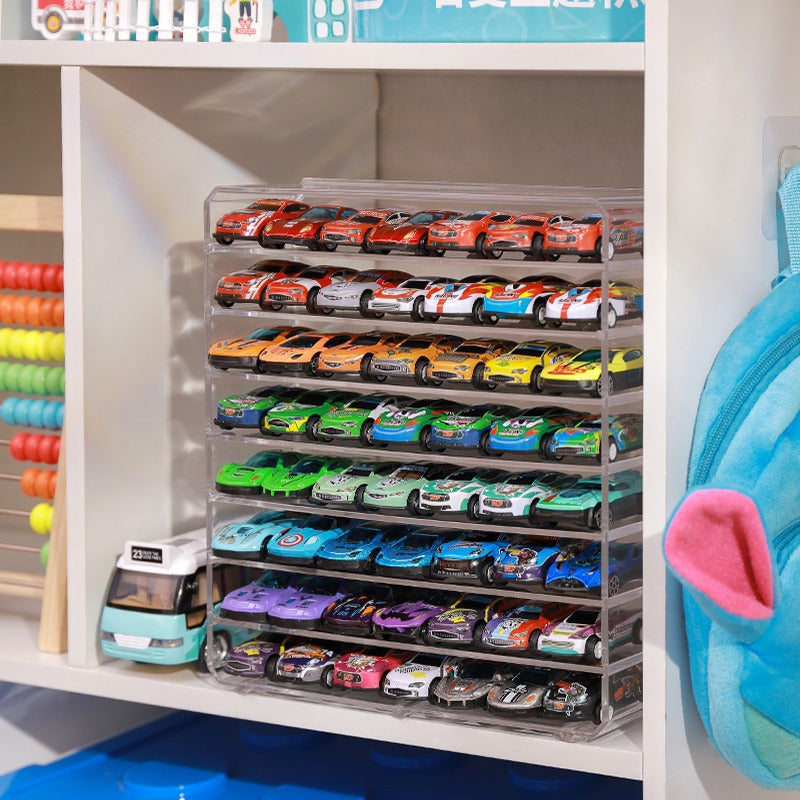 1:64 Alloy Car Storage Box Hot Wheels Domeka Kidsren's Flap Pocket Pants Car Organizer Multi-Layer Display Rack