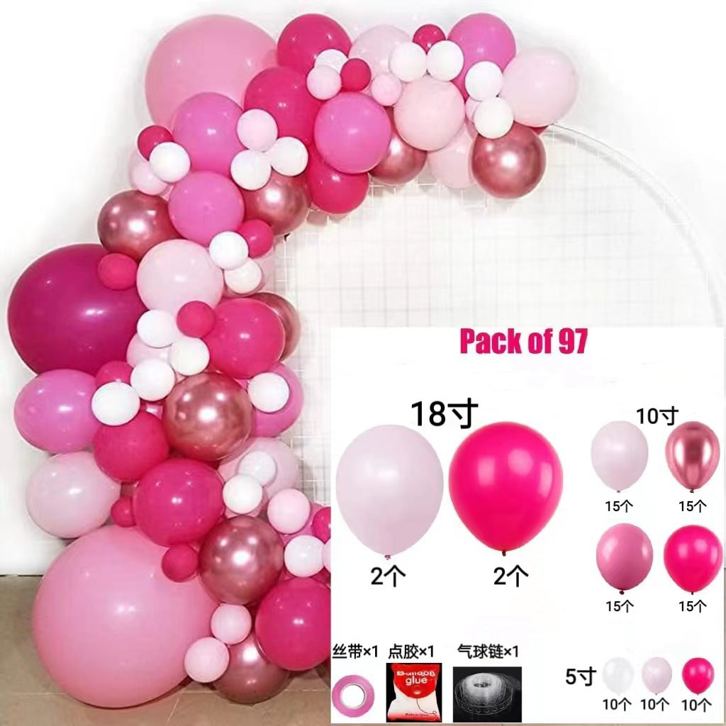 Pink Balloon Arch Garland Set - Birthday & Wedding Party Decoration Kit