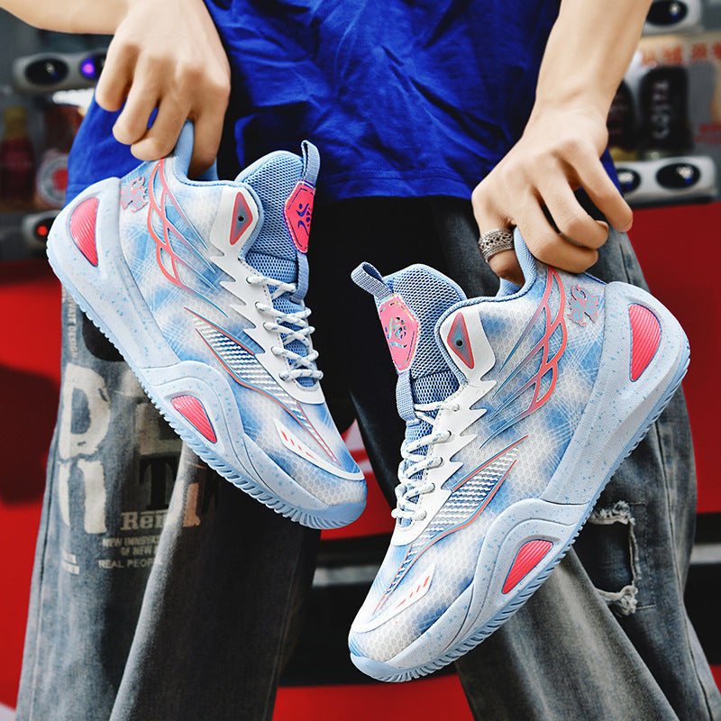 Non-Slip Mesh Basketball Shoes - Wear-Resistant Shock-Absorbing Game Shoes for Men & Women