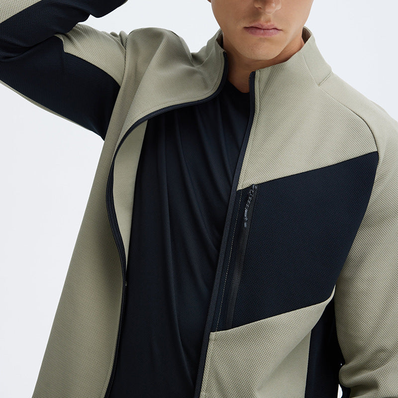Autumn and winter bird home outdoor quick-drying sports jacket men's jacket stand collar loose long sleeve breathable casual zipper top