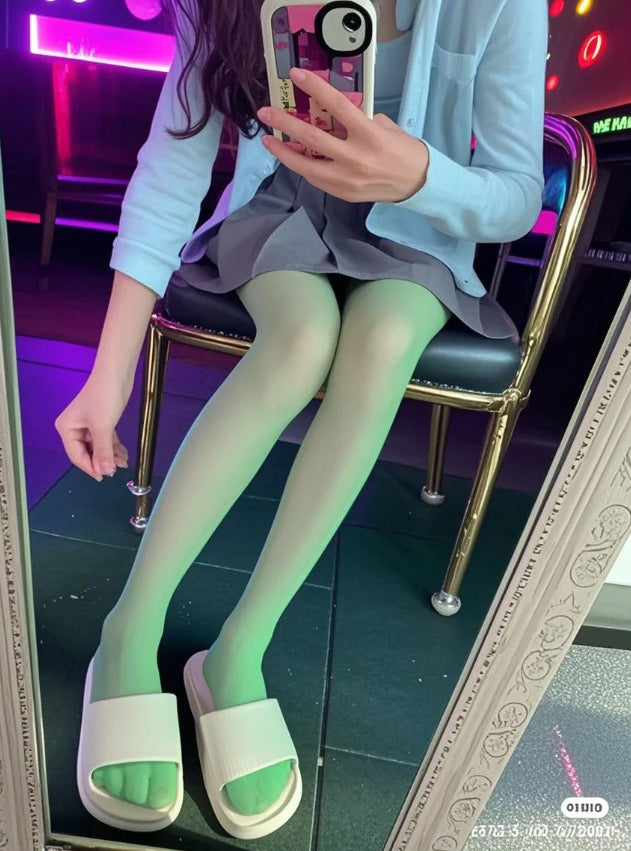 360 degree seamless crotch seamless ultra-thin stockings women's summer flesh color invisible pantyhose thin open full transparent 0D