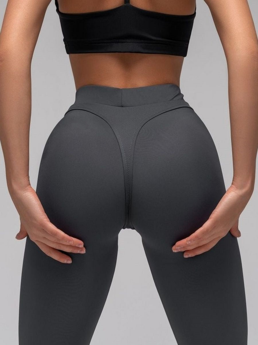 High-Waisted Tummy Control Fitness Pants for Women, Quick-Dry, High-Elasticity, Color-Blocked, Tight-Fitting, Trendy Peach-Lift Yoga Leggings
