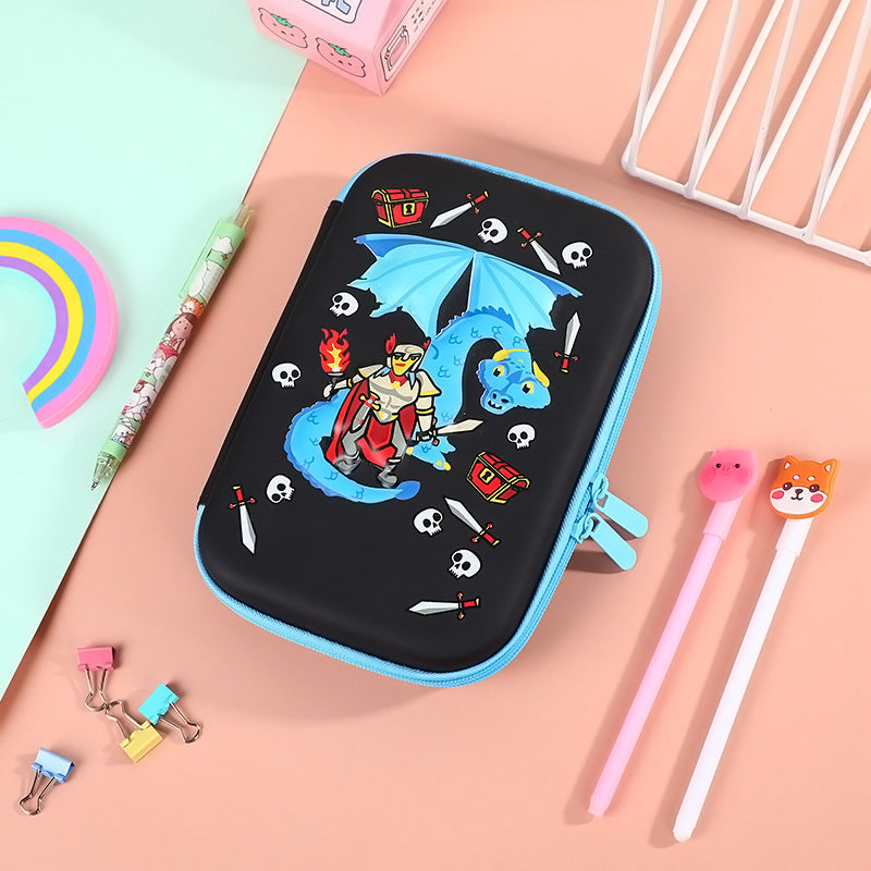 Student Cartoon Stationery Box Large Capacity Storage Box 3D Stationery Bag Cute Pencil Box Creative Pencil Bag