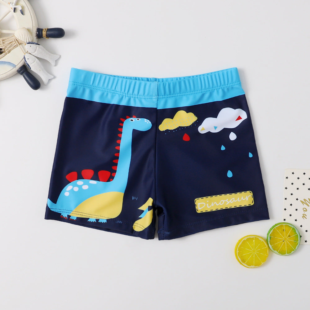 Boys Cartoon Swim Trunks - Quick-Dry Flat-Corner Swimwear for Kids (Small to Large)