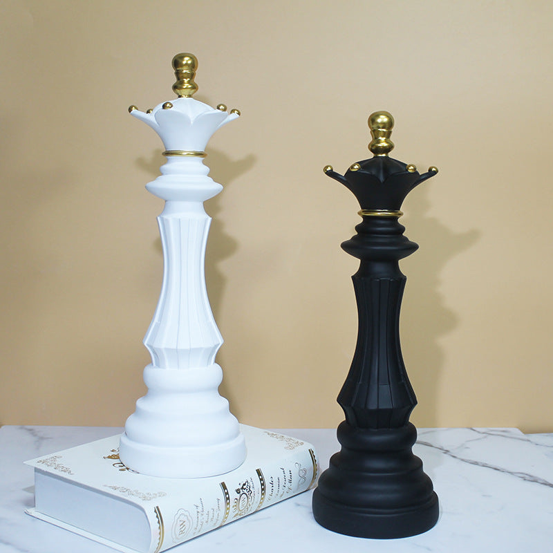 Creative home decoration chess resin decoration window home decoration black white chess ornaments