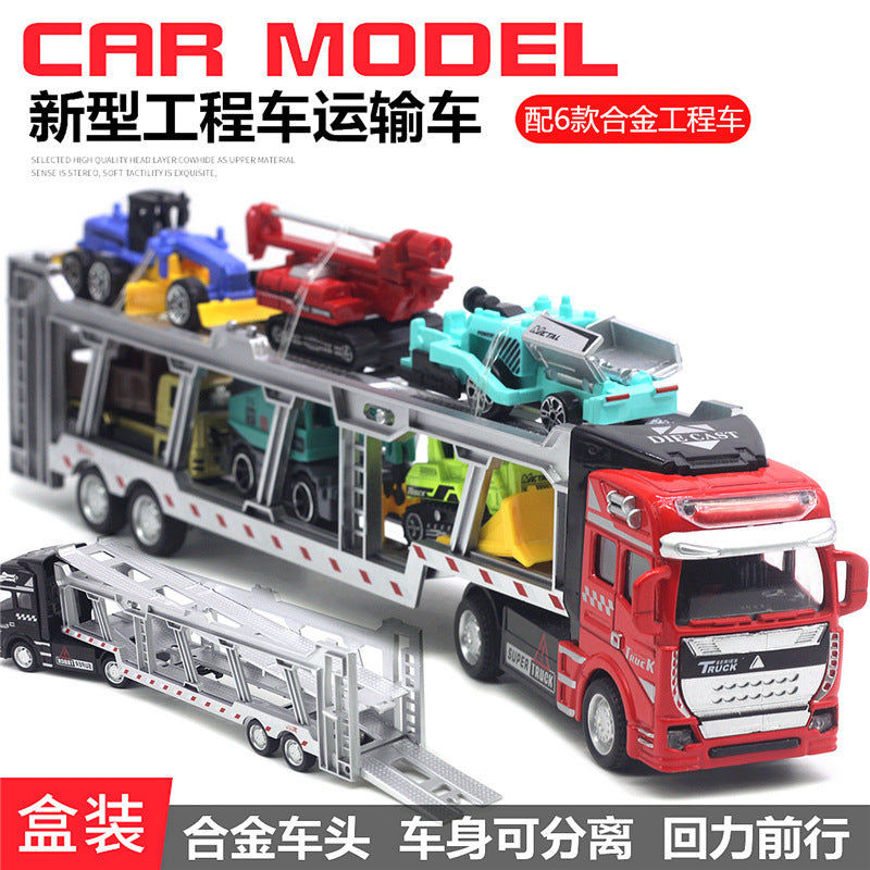 Alloy Pull Back Toy Cars Set - Fire Truck, Tank & Excavator for Kids
