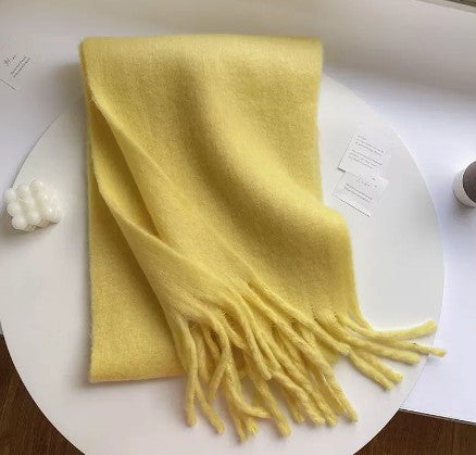 Solid Color Thickened and Extended Scarf for Women, 2026 Autumn and Winter New Korean Style, Versatile Winter Shawl for Students, Pink