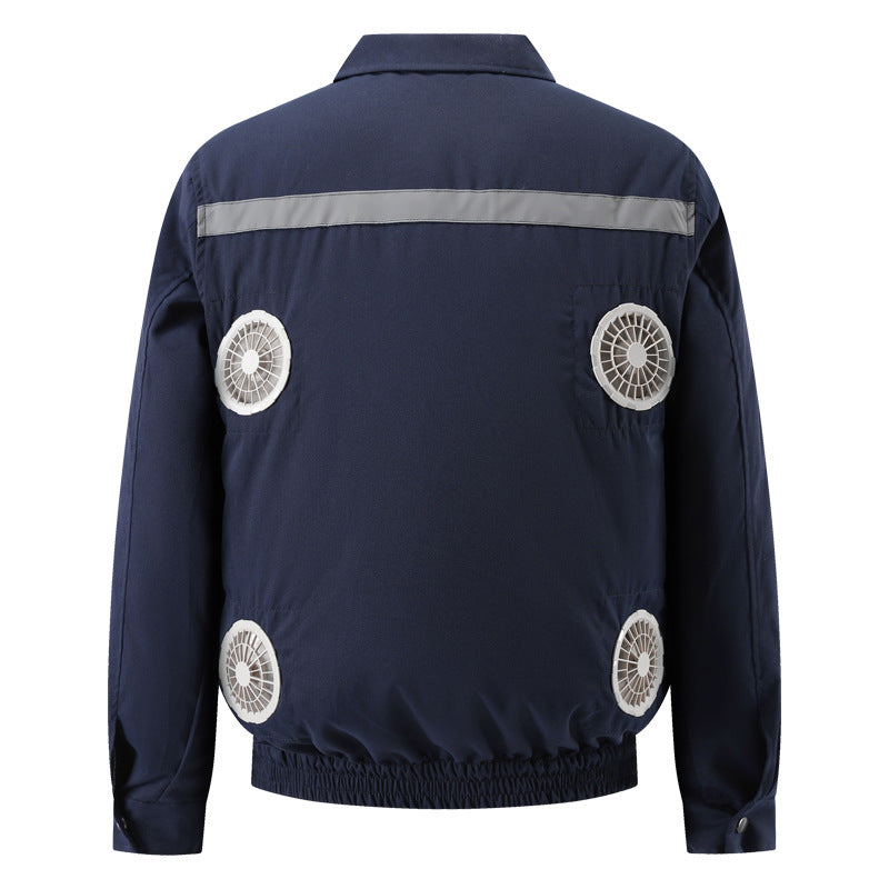 Summer Four-Fan Air-Conditioned Clothing Cooling and Refrigeration Reflective Sun Protection Clothing with Fan Outdoor Labor Protection Work Clothes