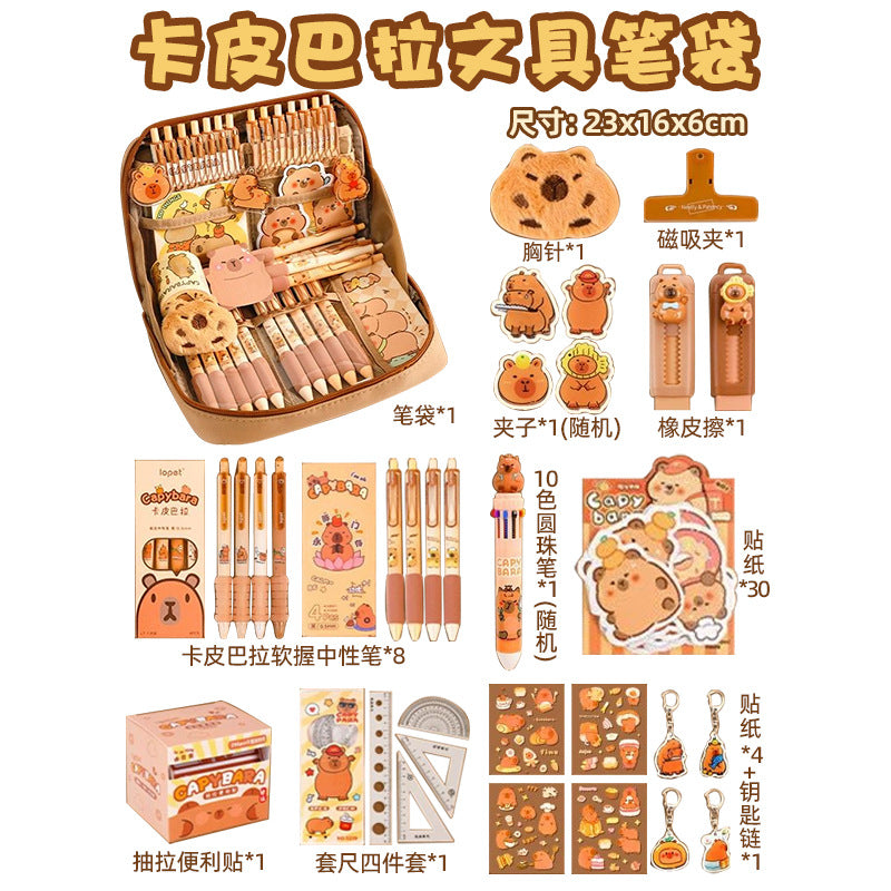 12-Layer Large-Capacity Pencil Bag Kapibara High-Looking Pencil Bag Cute Student Stationery Bag School Supplies Prizes